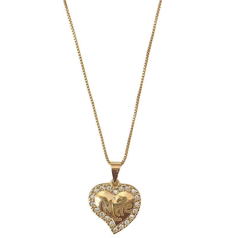 Conjunto De Joias Dia Das Mães Zirconia Folheado A Ouro