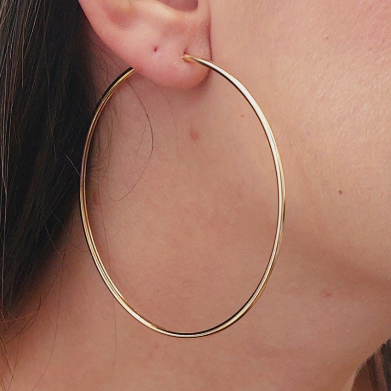 Brinco Argola Folheado A Ouro