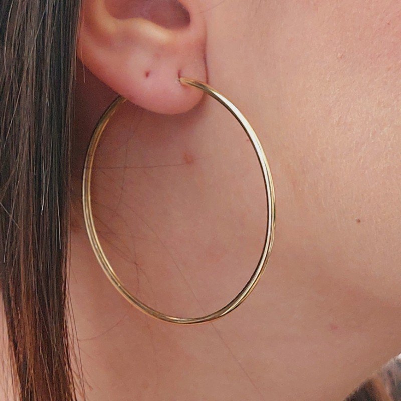Brinco Argola Folheado A Ouro