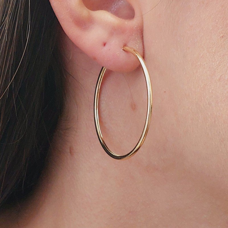 Brinco Argola Folheado A Ouro Pp