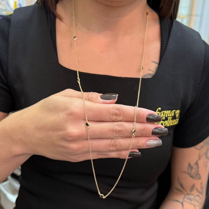 Colar Zirconia Folheado A Ouro Tif V