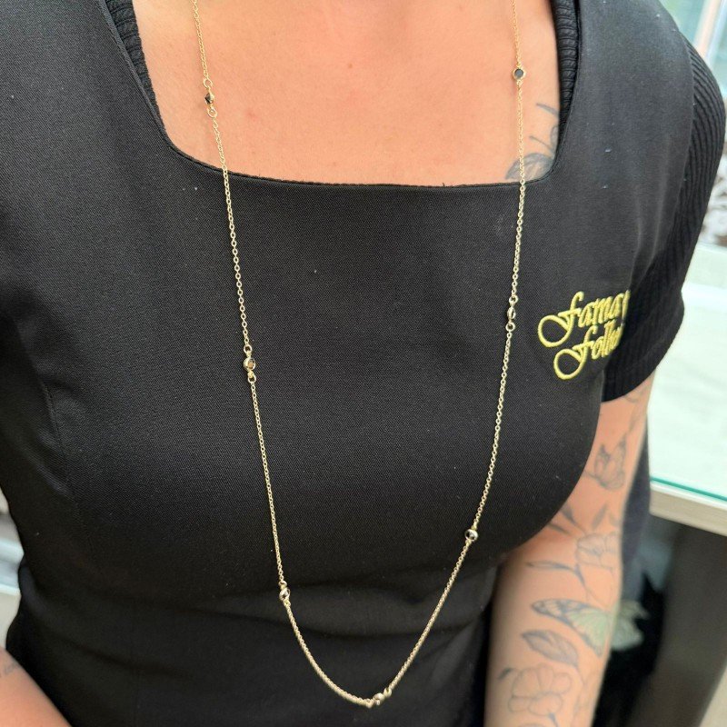 Colar Zirconia Folheado A Ouro Tif V