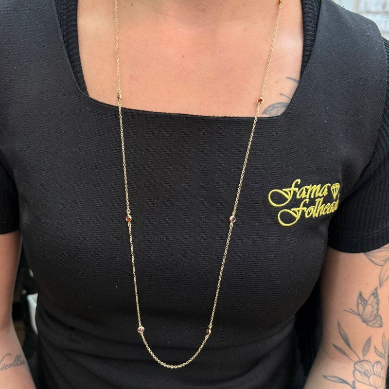 Colar Zirconia Folheado A Ouro Lv