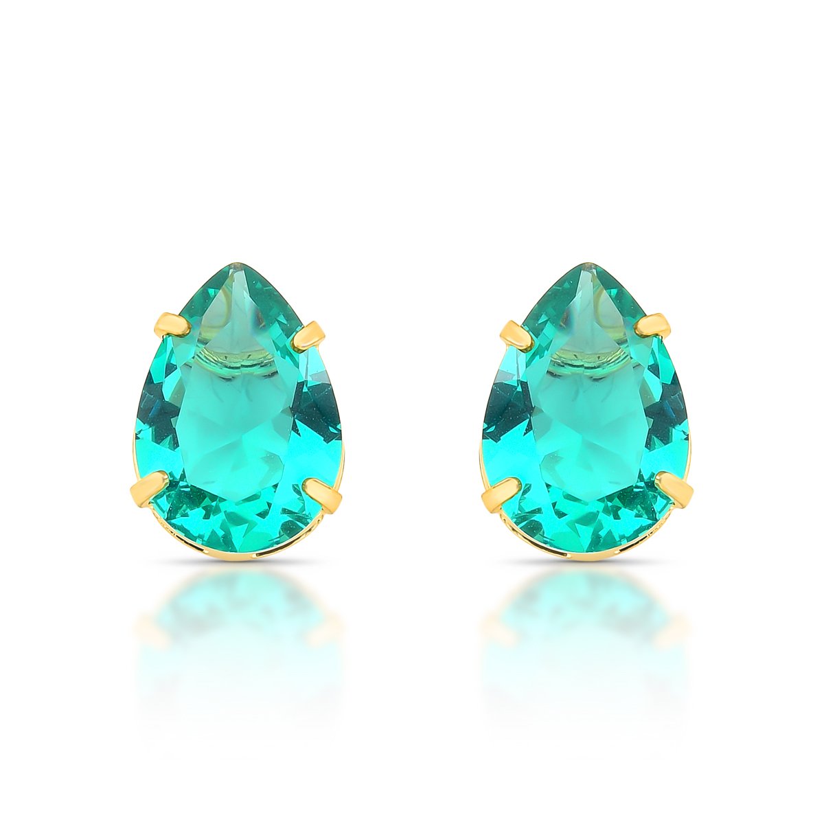 Conjunto Gota Folheado A Ouro Verde Escuro
