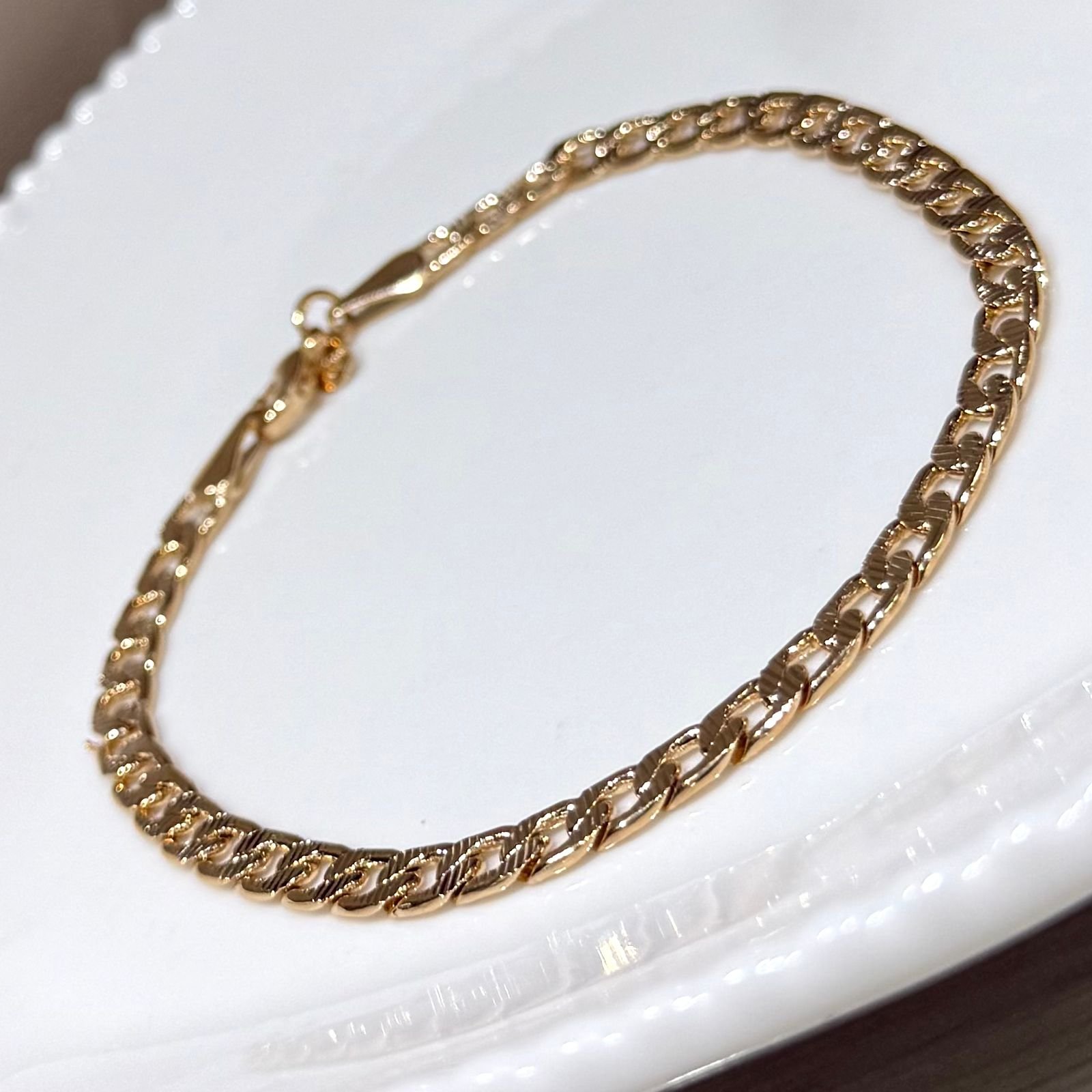 Pulseira Masculina Elos 1x1 Folheado A Ouro