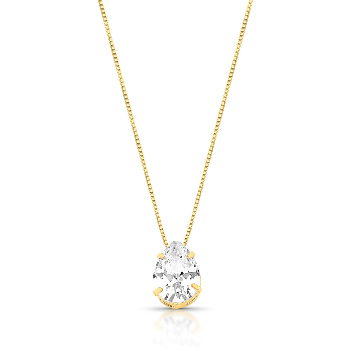 Conjunto Gota Folheado A Ouro Cristal