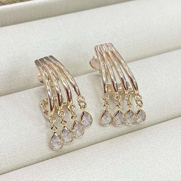 ARGOLA ZIRCONIA FOLHEADA A OURO
