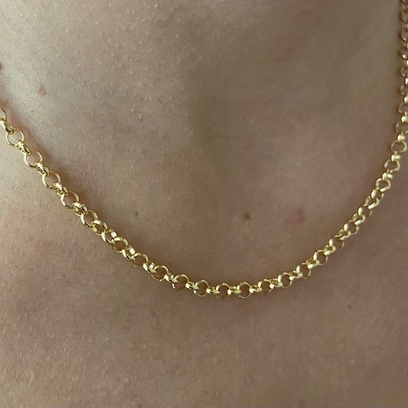 CORRENTE 40CM ELO PORTUGUES FOLHEADO A OURO