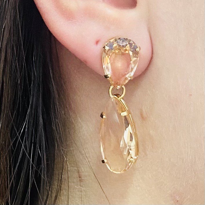 Brinco De Gota Folheado A Ouro
