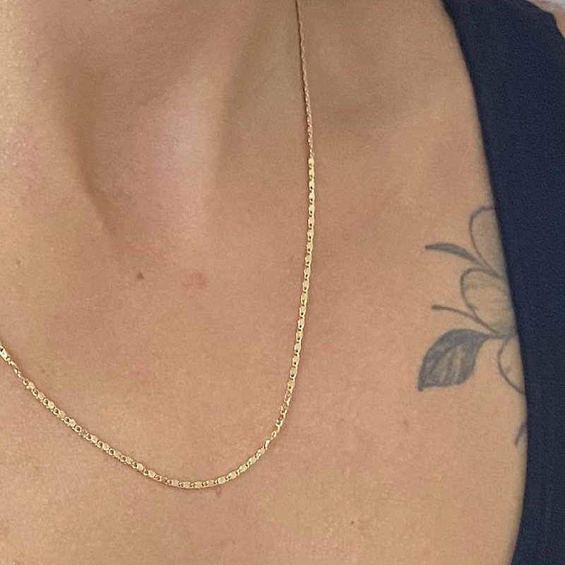 CORRENTE FOLHEADO A OURO FININHA
