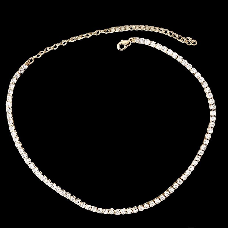 CHOCKER MEDIA DE ZIRCONIA FOLHEADO A OURO
