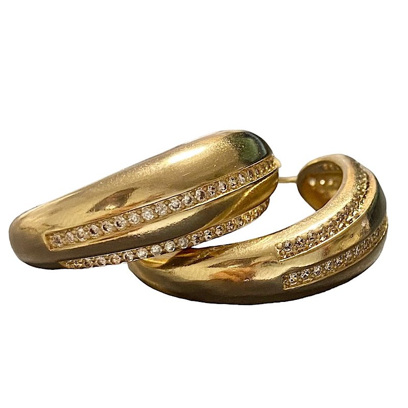 BRINCO DE ARGOLA COM ZIRCONIA FOLHEADO A OURO