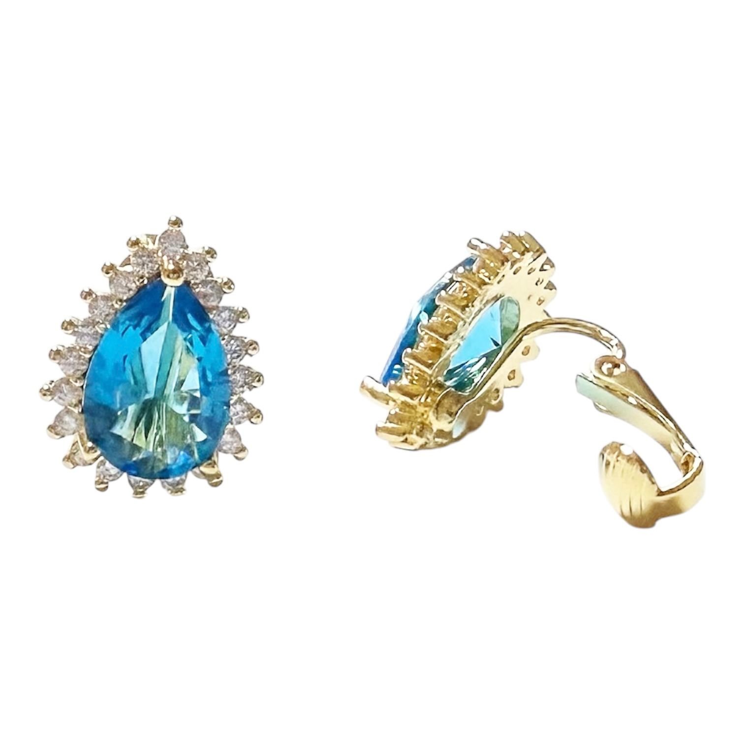 Brinco De Pressão Feminino Zircônia Folheado A Ouro