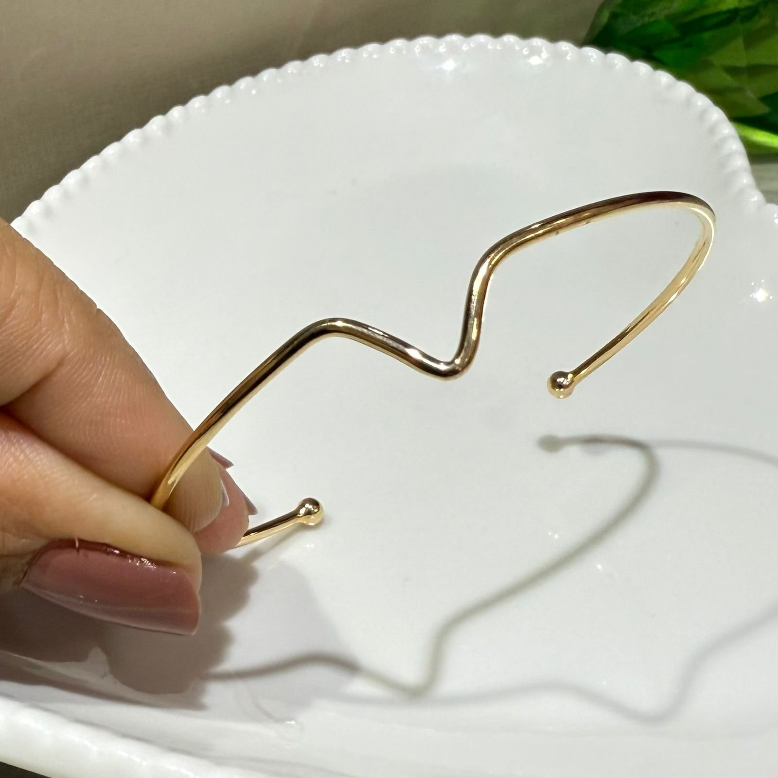 Bracelete Feminino Folheado A Ouro Delicado
