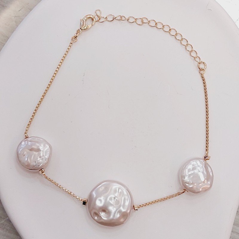 Pulseira Perola Folheado A Ouro