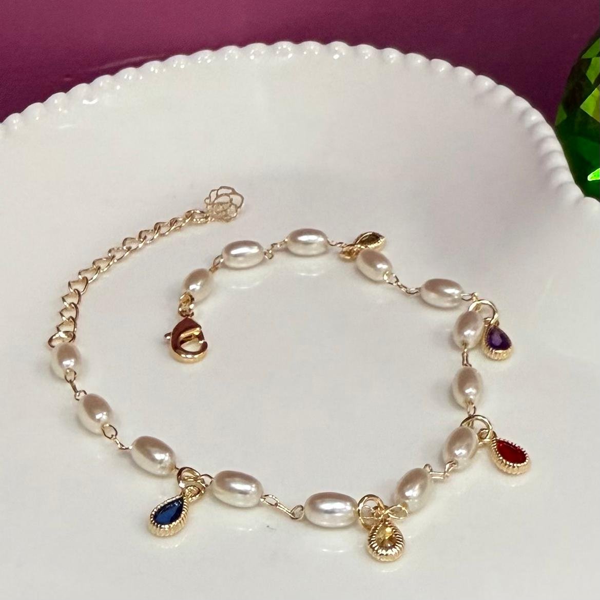 Pulseira Perola Folheado A Ouro
