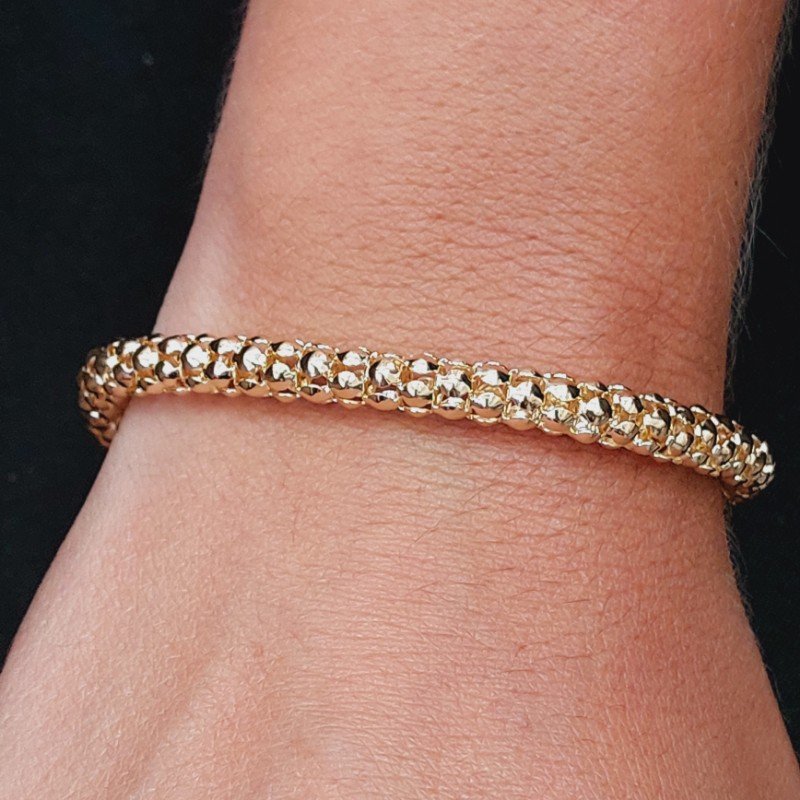Pulseira Grossa Trabalhada Folheado A Ouro
