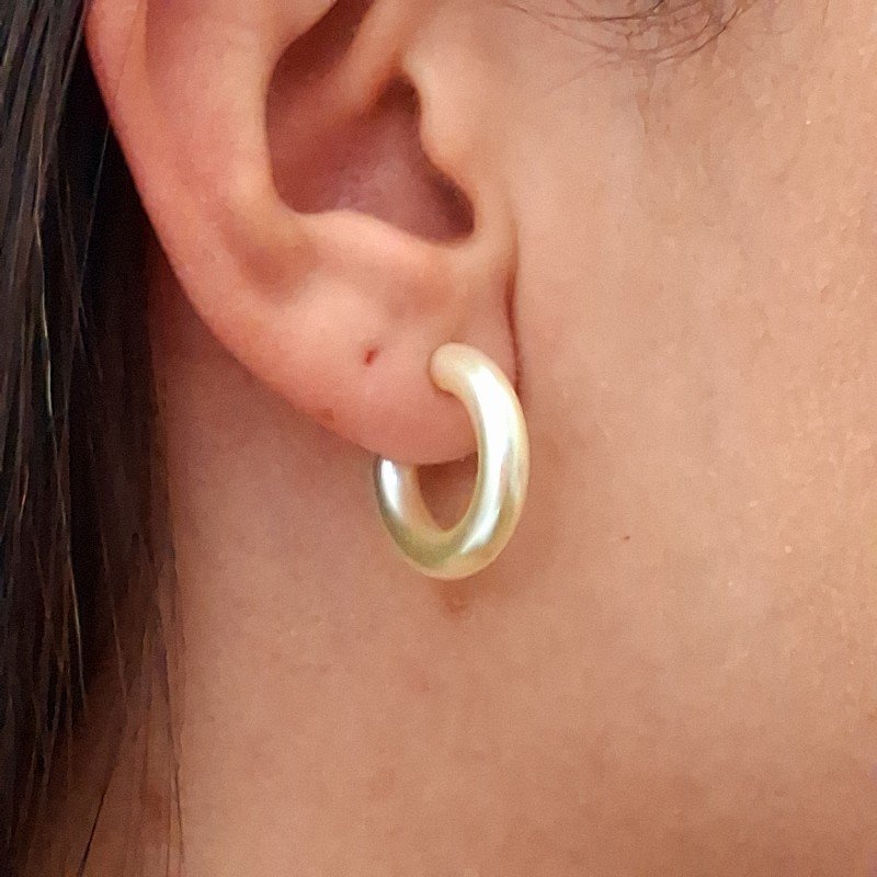 Brinco De Argola De Perola Folheado A Ouro