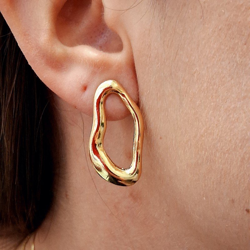 Conjunto Organico Medio Folheado A Ouro