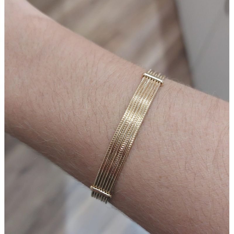 Bracelete Folheado A Ouro Largo