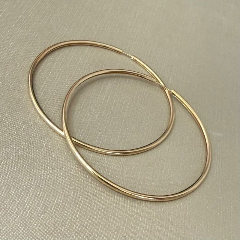 Brinco Argola Lisa Folheado A Ouro