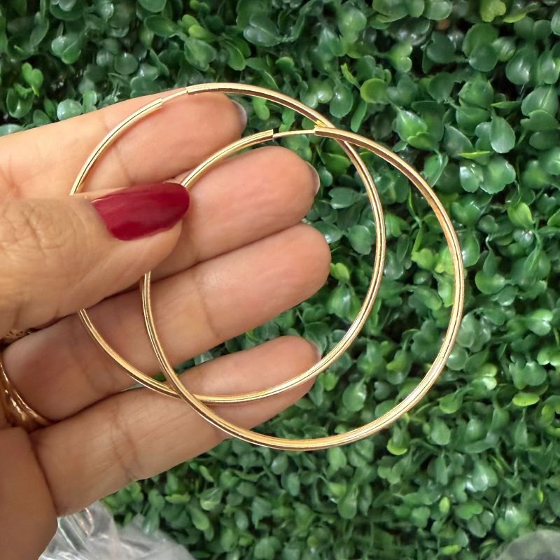 Brinco Argola Lisa Folheado A Ouro