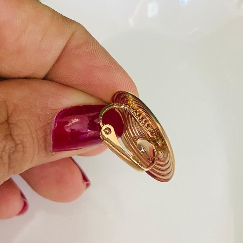 Brinco De Pressão Redondo Folheado A Ouro