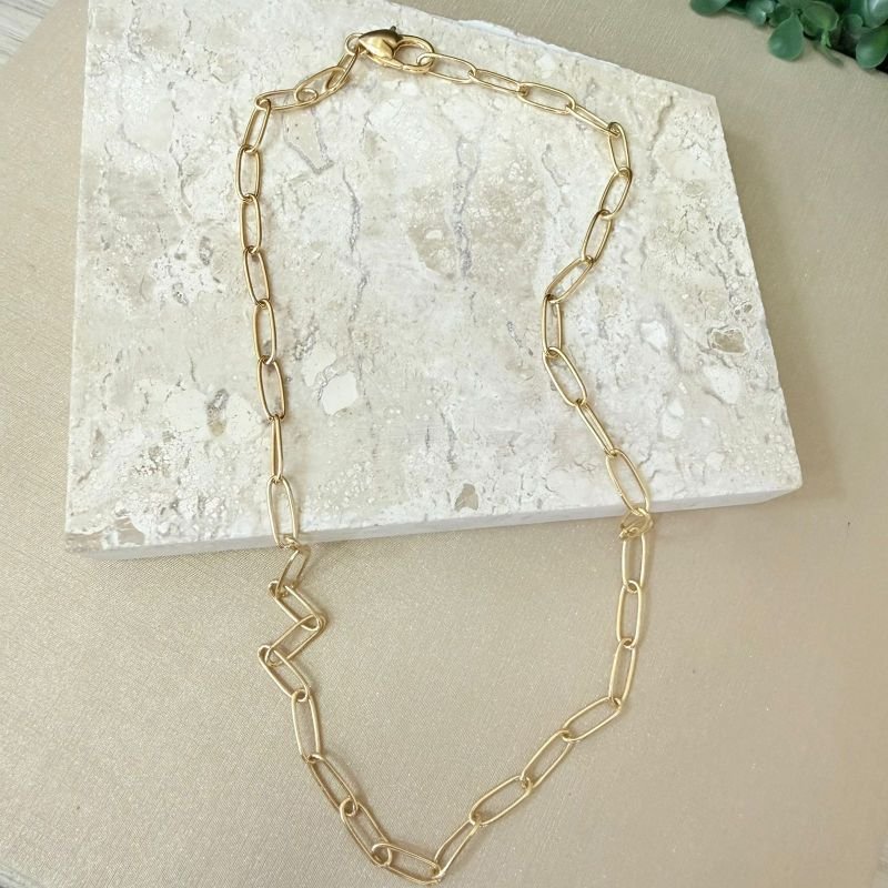 Colar Elos Folheado A Ouro