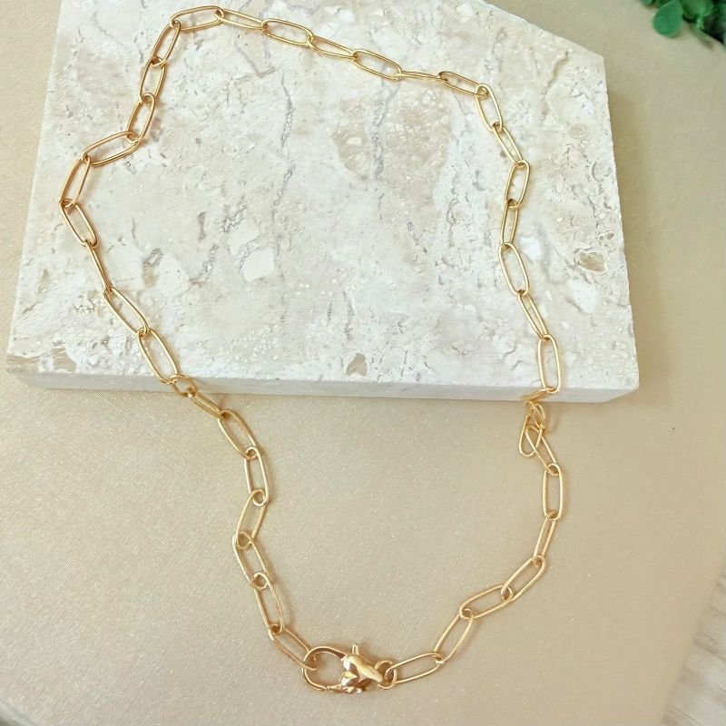 Colar Elos Folheado A Ouro