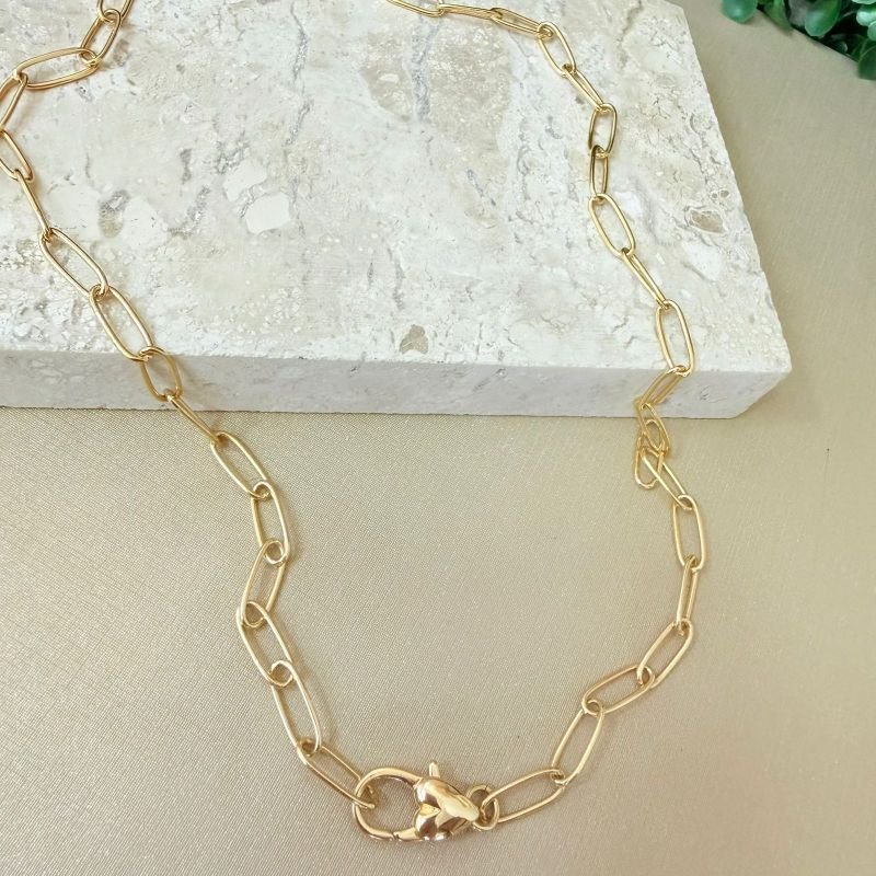 Colar Elos Folheado A Ouro