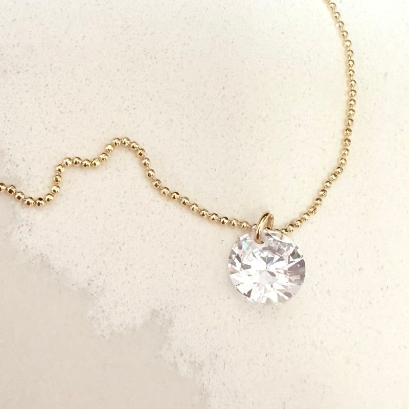 Colar Ponto De Luz Feminino Zirconia Folheado A Ouro 18k