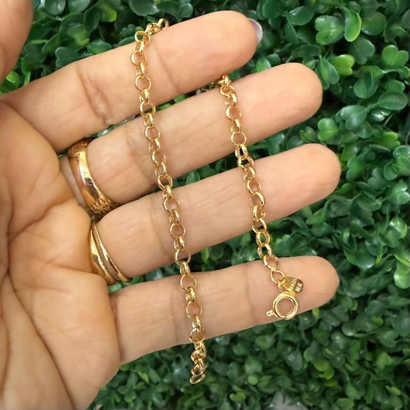 Pulseira Elo Portugues Folheado A Ouro