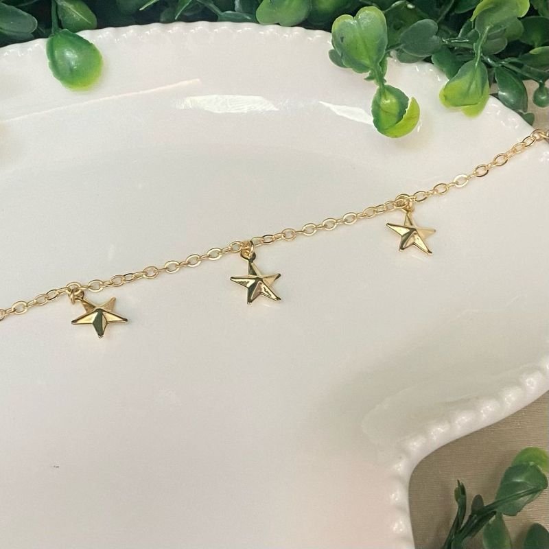 Pulseira Estrela Folheado A Ouro